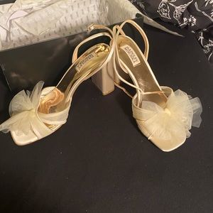 Badgley Mischka Tess Heels with Tulle Bow
